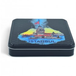 Özel Baskılı 158x158x40 mm Mat Siyah Kare Metal Kutu Özel Baskılı 158x158x40 mm Mat Siyah Kare Metal Kutu