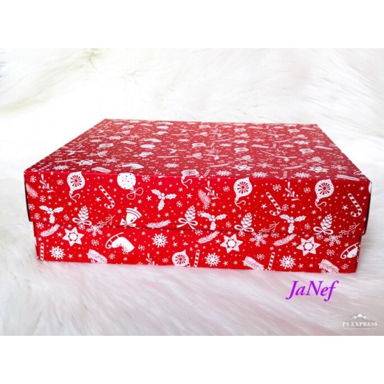 25x30x9 Karton Cupcake Kutusu Yılbaşı Desen 12'li