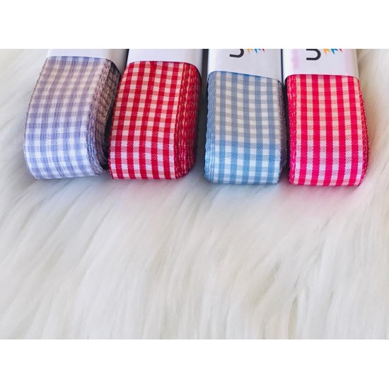 Kurdele,Ekose Desen 25 mm