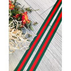 Grogren Kurdele,Yılbaşı Temalı Yeşil-Kırmızı (25 mm)