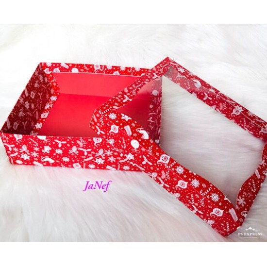 25x30x9 Pencereli Karton Kutu Yılbaşı Desen 25x30x9 Pencereli Karton Kutu Yılbaşı Desen