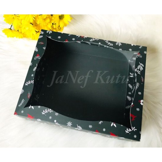 25x30x9 Pencereli Karton Kutu Yılbaşı Desen 25x30x9 Pencereli Karton Kutu Yılbaşı Desen