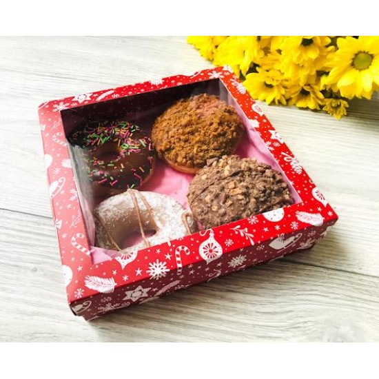 20x20x5 Pencereli Karton Kutu Yılbaşı 20x20x5 Pencereli Karton Kutu Yılbaşı