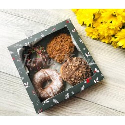 20x20x5 Pencereli Karton Kutu Yılbaşı 