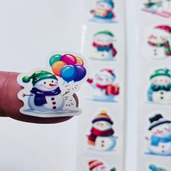 Sticker Yapışkanlı,Kardanadam Karışık Desen