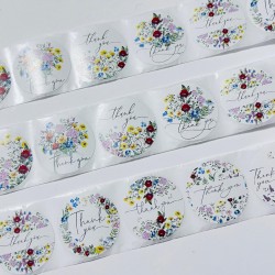 Sticker Yapışkanlı,Thank You Çiçek Desen Sticker Yapışkanlı,Thank You Çiçek Desen