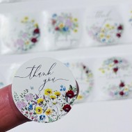 Sticker Yapışkanlı,Thank You Çiçek Desen