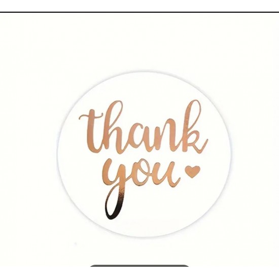 Sticker Yapışkanlı,Yaldız Bronz Thank You