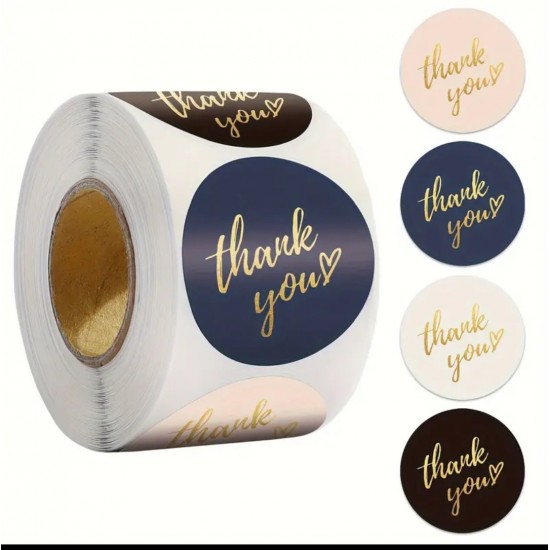 Sticker Yapışkanlı,Renkli Yaldız Thank You