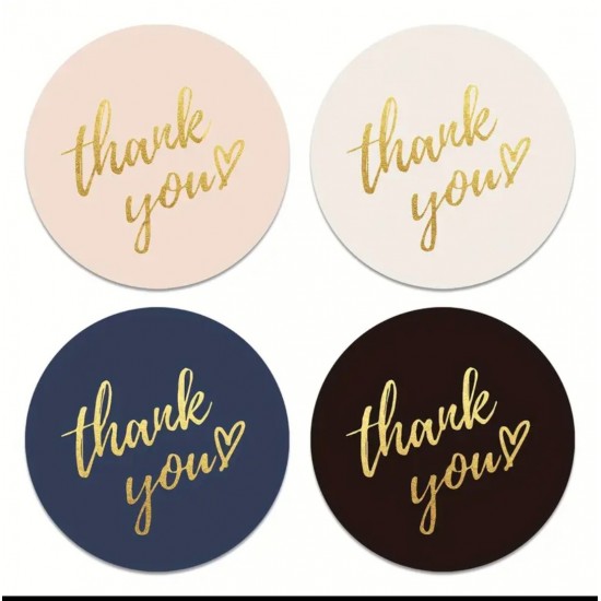 Sticker Yapışkanlı,Renkli Yaldız Thank You