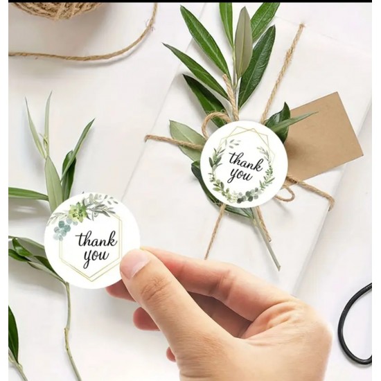 Sticker Yapışkanlı,Yeşil Thank You