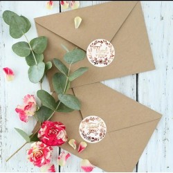 Sticker Yapışkanlı,Yaldız Bronz Thank You Sticker Yapışkanlı,Yaldız Bronz Thank You