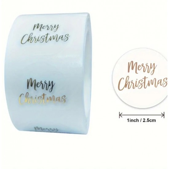 Sticker Şeffaf,Yaldız Gold Merry Christmas