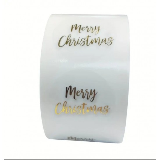Sticker Şeffaf,Yaldız Gold Merry Christmas