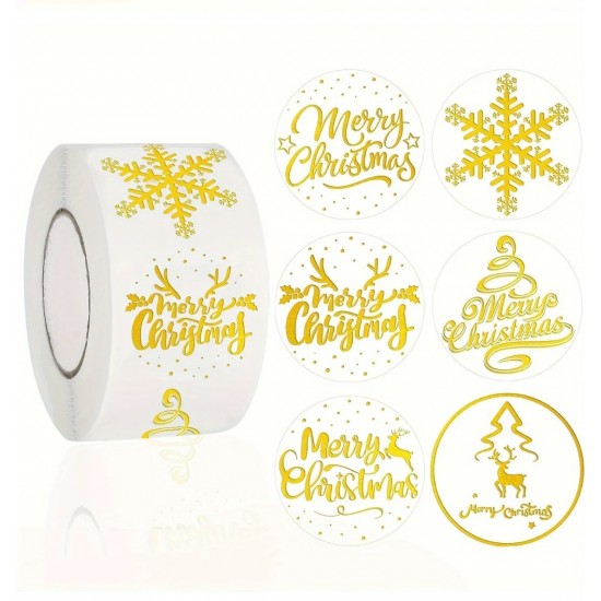 Sticker Şeffaf,Yaldız Gold Merry Christmas