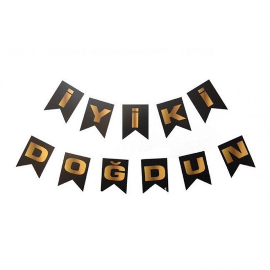 İyi ki Doğdun Flama Siyah