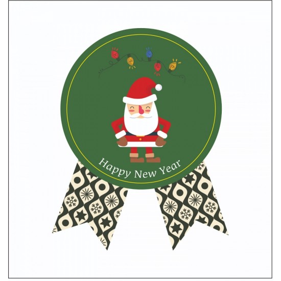 Sticker Yapışkanlı,Noel Baba Yeşil