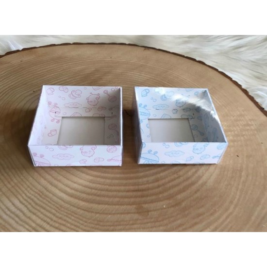 8x8x3 Asetat Kapaklı Kutu Bebek (Beyaz Zemin)