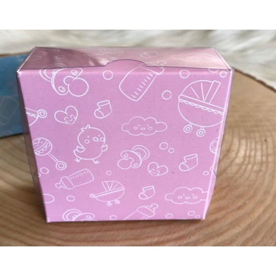 8x8x3 Asetat Kapaklı Kutu Bebek Desen